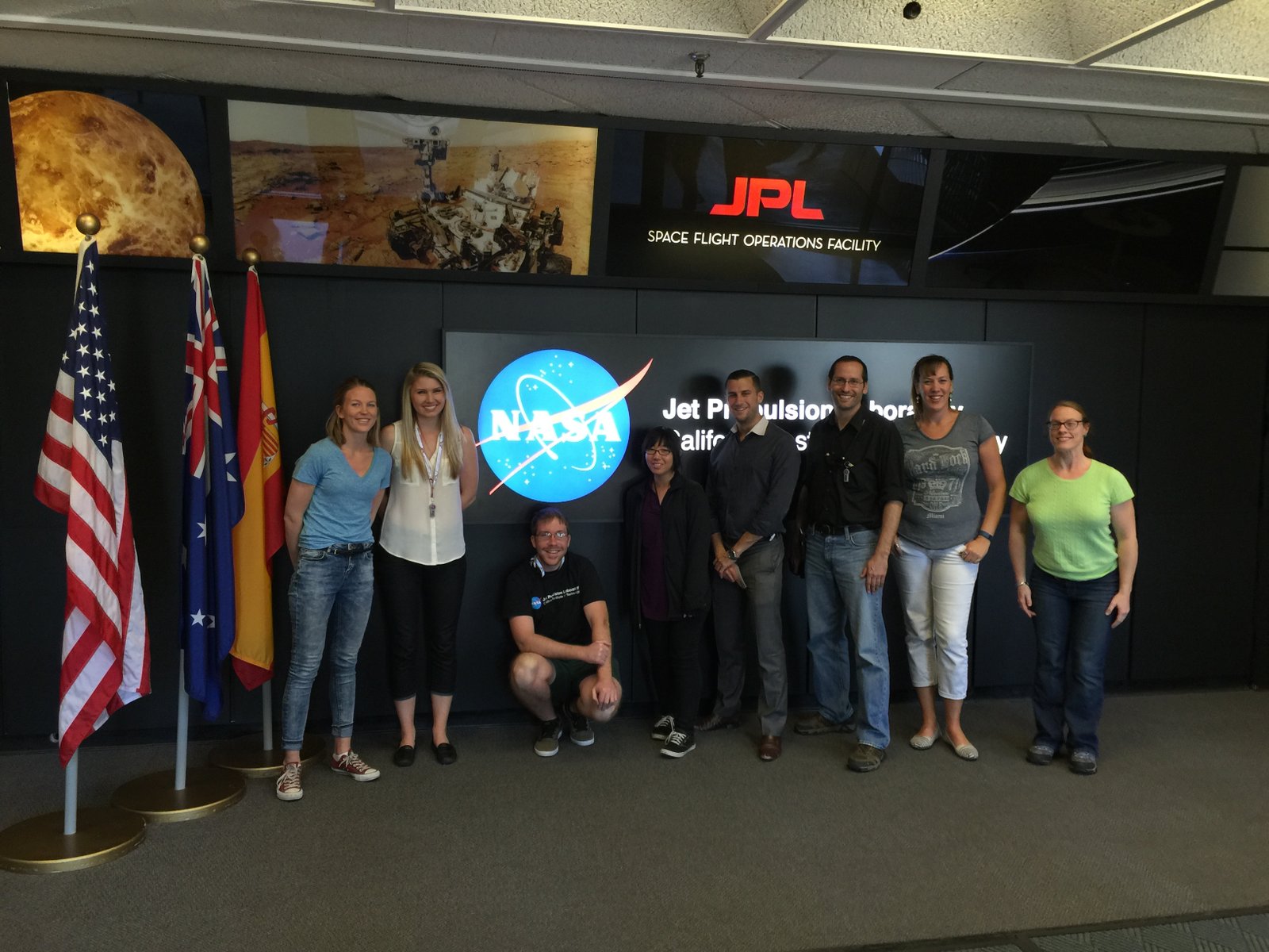 CIRFA PhD student Martine Mostervik Espeseth is currently studying abroad at NASA Jet Propulsion Laboratory (JPL) in California. From left: Martine Espeseth, Brittany Zajic, Mark Barker, Erika Higa, Steven Kerns, Nick Rousseau, Christine Elowitt and Emily Beck.